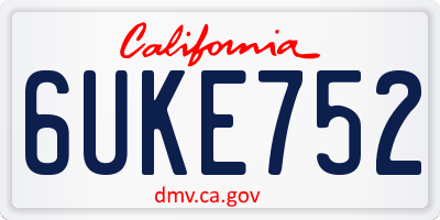 CA license plate 6UKE752