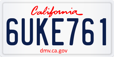 CA license plate 6UKE761
