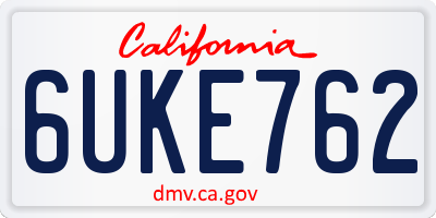 CA license plate 6UKE762
