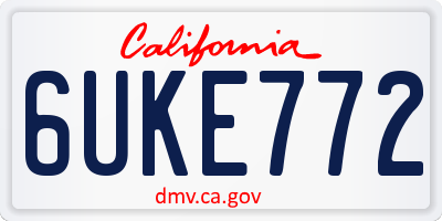 CA license plate 6UKE772