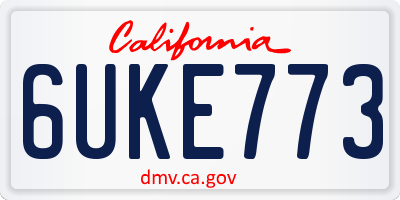 CA license plate 6UKE773