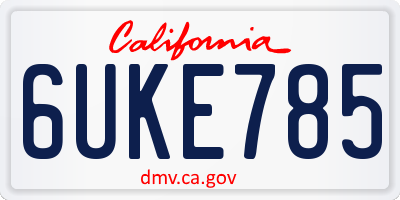 CA license plate 6UKE785