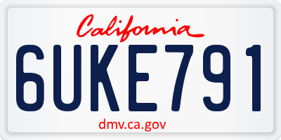 CA license plate 6UKE791