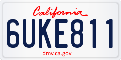 CA license plate 6UKE811