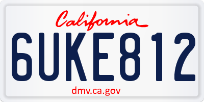 CA license plate 6UKE812