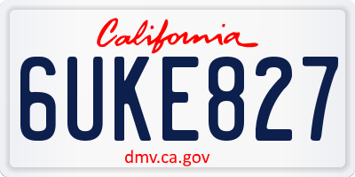 CA license plate 6UKE827