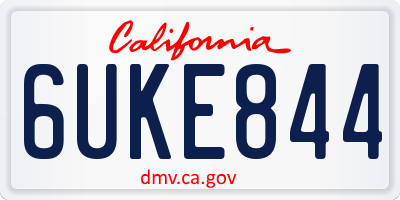 CA license plate 6UKE844