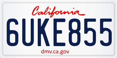 CA license plate 6UKE855