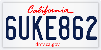 CA license plate 6UKE862