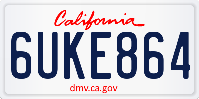 CA license plate 6UKE864