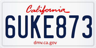CA license plate 6UKE873