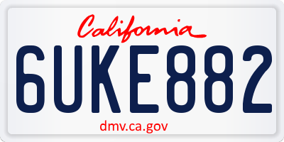 CA license plate 6UKE882