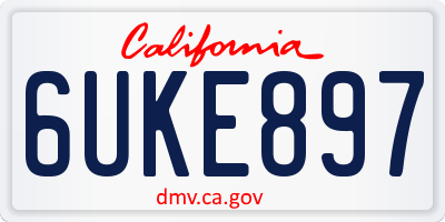 CA license plate 6UKE897