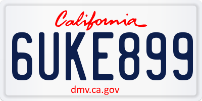 CA license plate 6UKE899