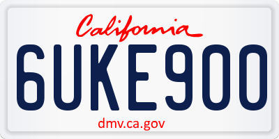 CA license plate 6UKE900
