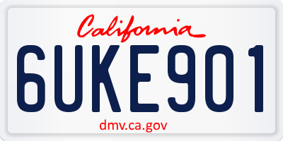 CA license plate 6UKE901