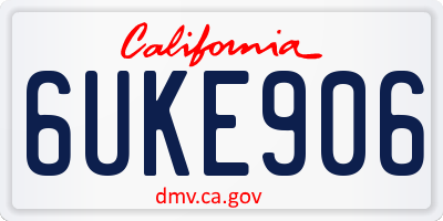 CA license plate 6UKE906