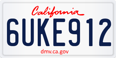 CA license plate 6UKE912
