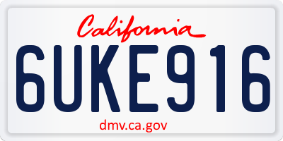 CA license plate 6UKE916