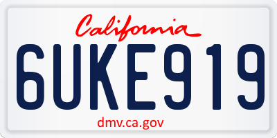 CA license plate 6UKE919