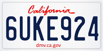 CA license plate 6UKE924