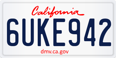 CA license plate 6UKE942