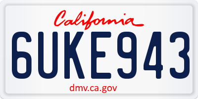CA license plate 6UKE943