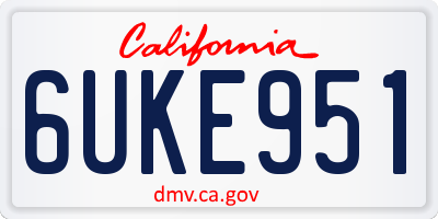 CA license plate 6UKE951