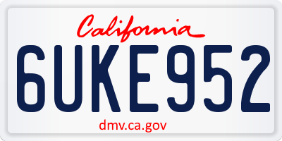 CA license plate 6UKE952