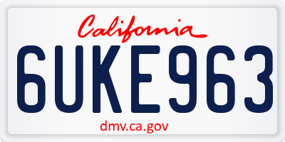CA license plate 6UKE963