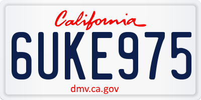 CA license plate 6UKE975