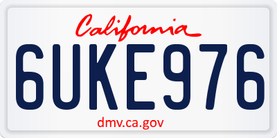 CA license plate 6UKE976
