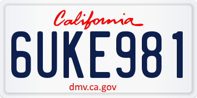 CA license plate 6UKE981