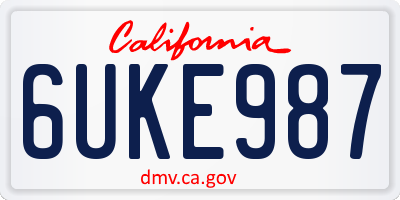 CA license plate 6UKE987