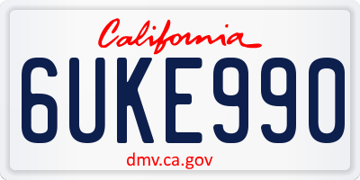 CA license plate 6UKE990