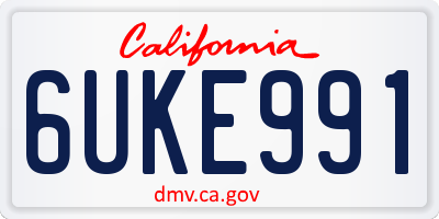 CA license plate 6UKE991