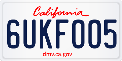 CA license plate 6UKF005