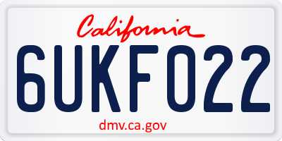 CA license plate 6UKF022