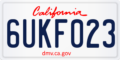 CA license plate 6UKF023