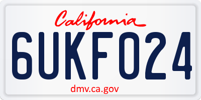 CA license plate 6UKF024