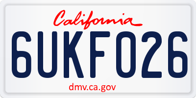 CA license plate 6UKF026