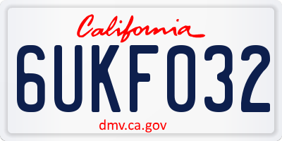 CA license plate 6UKF032
