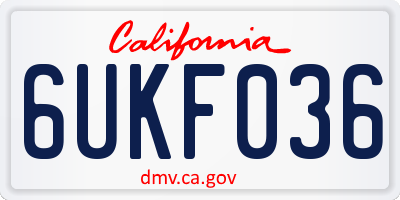 CA license plate 6UKF036