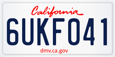 CA license plate 6UKF041