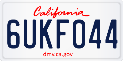 CA license plate 6UKF044