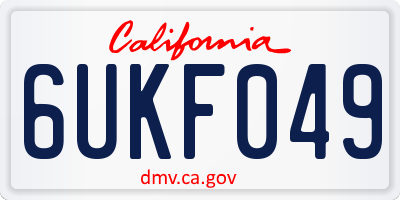 CA license plate 6UKF049