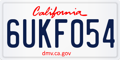 CA license plate 6UKF054