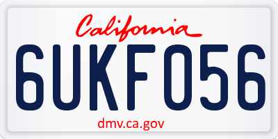CA license plate 6UKF056