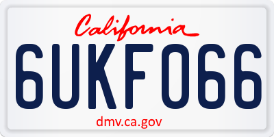 CA license plate 6UKF066