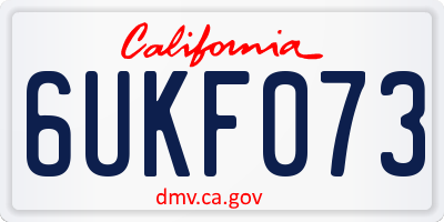 CA license plate 6UKF073